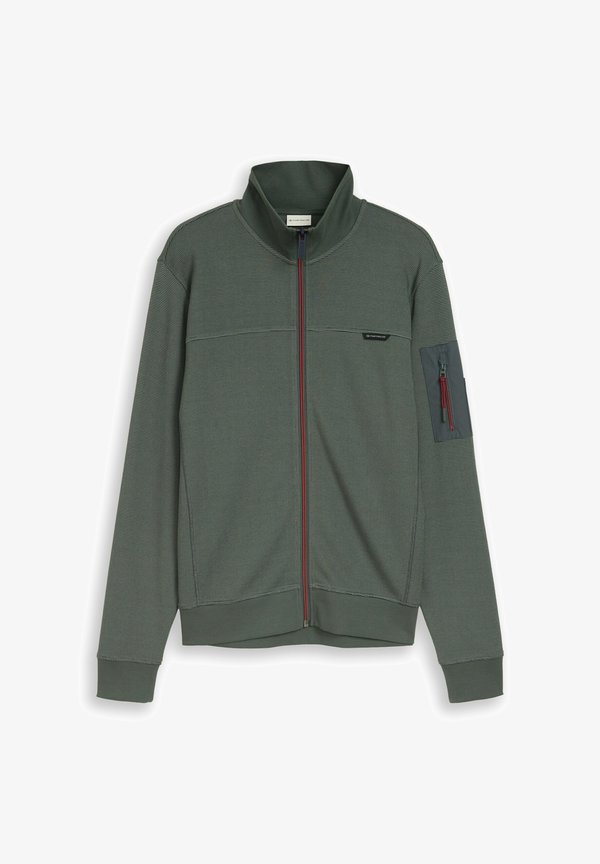 TOM TAILOR Zip-up sweatshirt - darkest olive