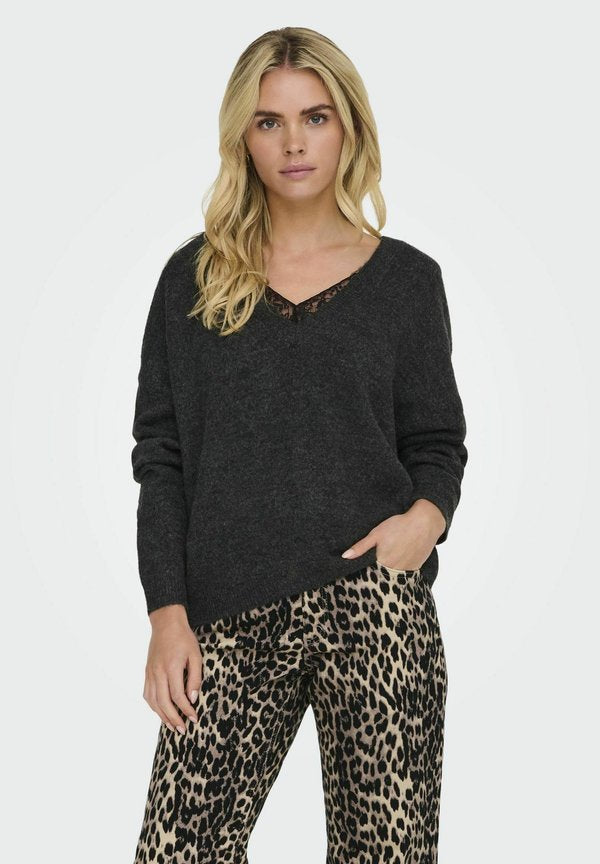 ONLY Knitted ONLMANIFESTA Knitted - Jumper - dark grey melange