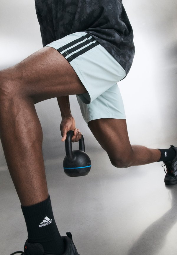 adidas Performance WORKOUT ESSENTIALS BASE 3 STRIPES - Sports shorts - sage/black
