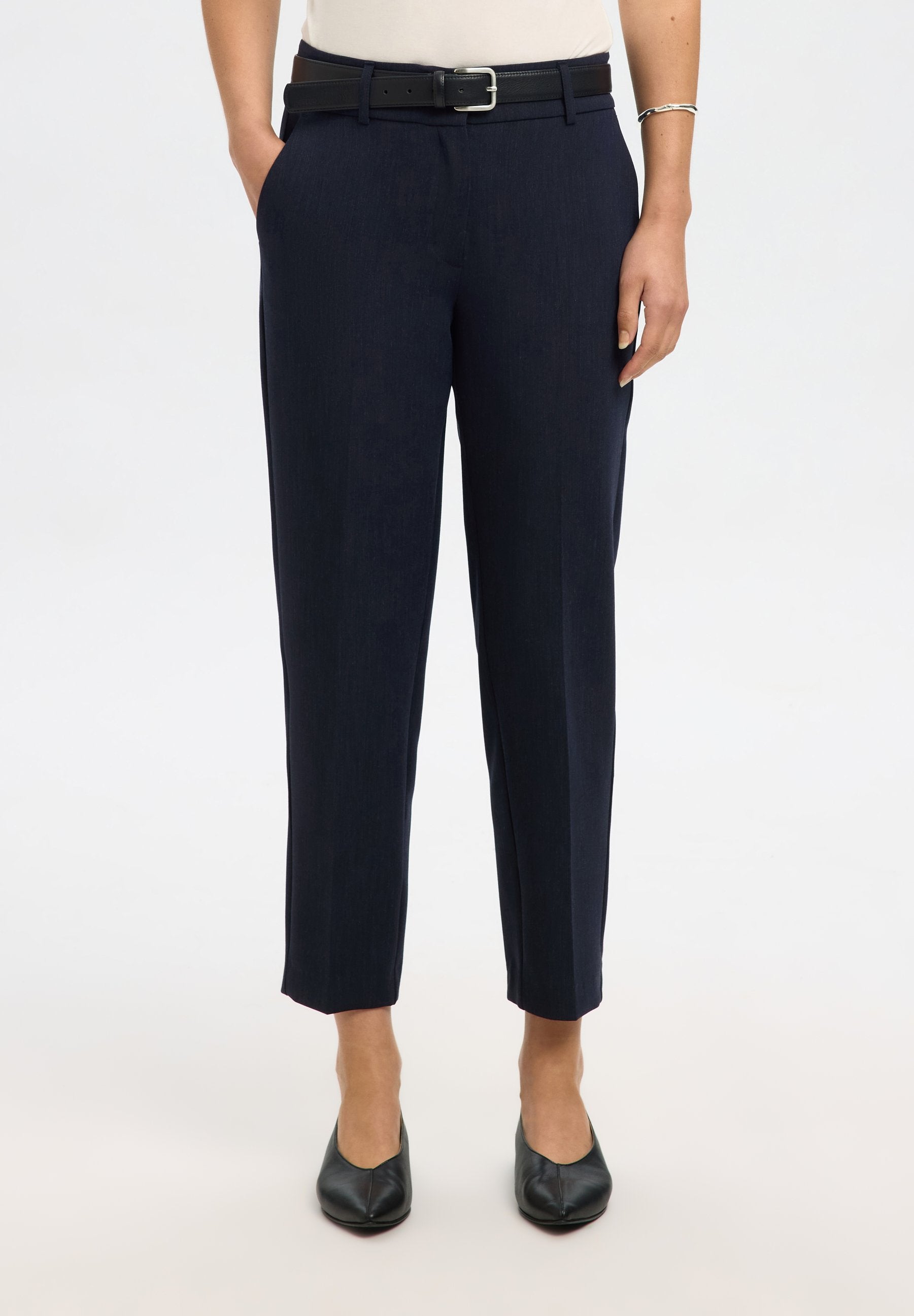 Selected Tapered viscose blend cropped
