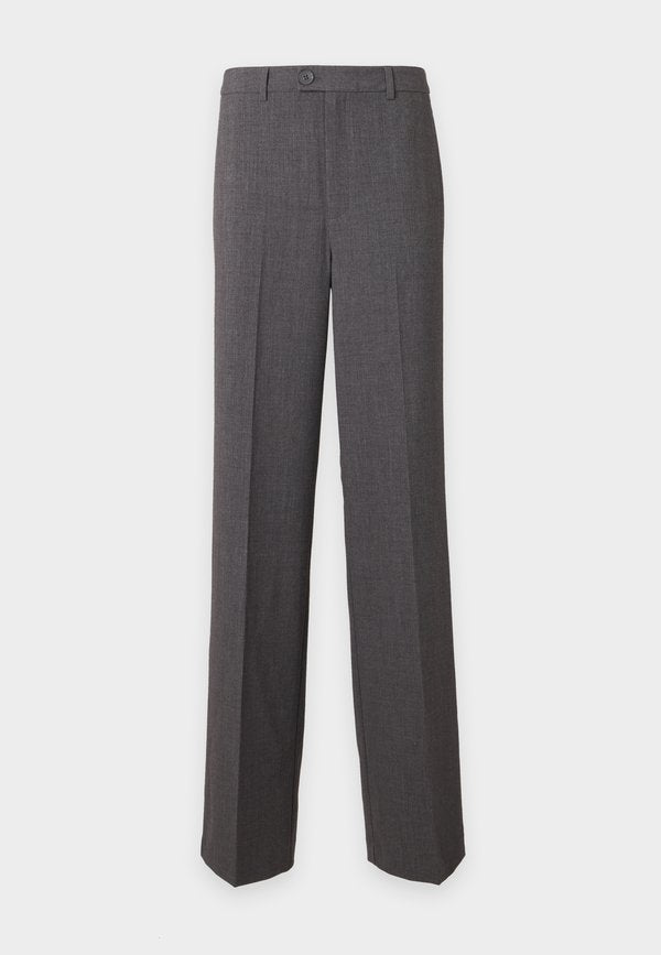 Vero Moda Tall VMTEXAS STRAIGHT PANT - Trousers - dark grey melange