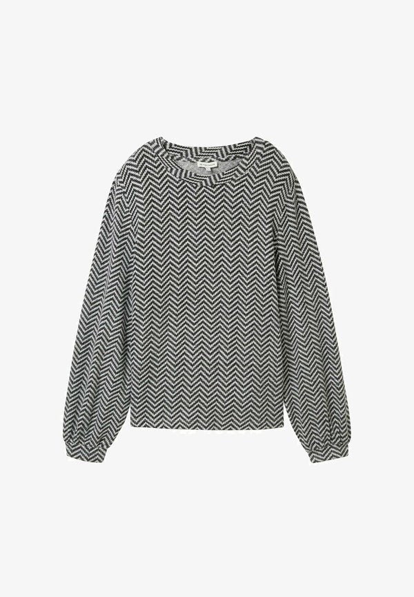 TOM TAILOR GEMUSTERTES LANGARM - Jumper - printed heringbone structure