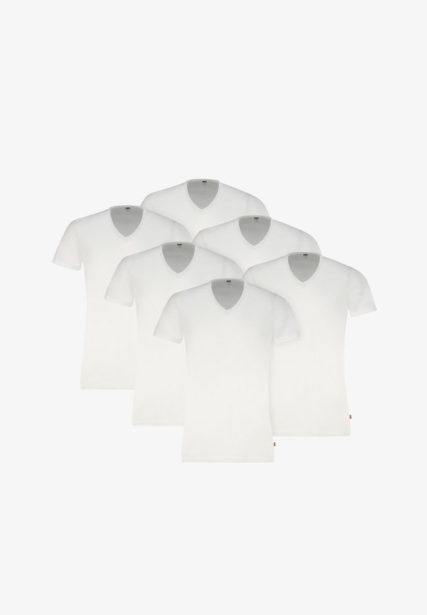 Levi's® LEVI’S HERREN T-SHIRT 6-ER PACK MEN HERREN UNTERHEMD V-AUSSCHNITT  - Undershirt - white
