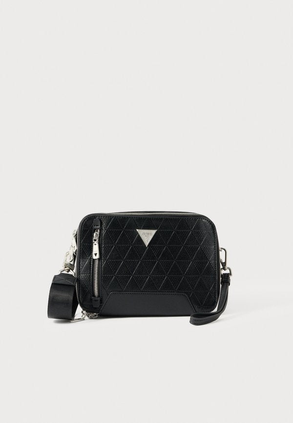 Guess TORINO CAMERA DOUBLE ZIP - Cross body bag - black