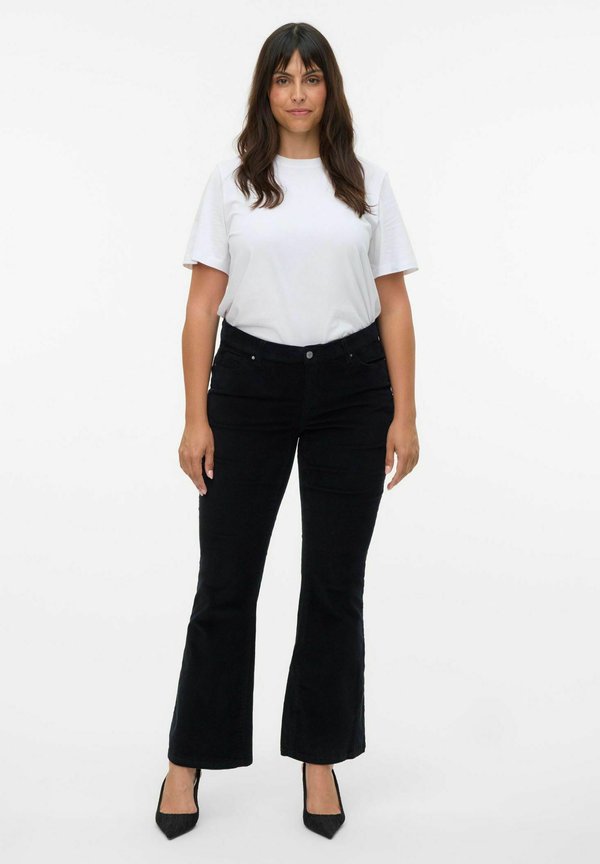 Vero Moda Curve VMCSIRI Mid rise Corduroy - Trousers - black