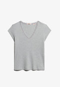 Superdry & Co ESSENTIAL TRIM V-NECK - Print T-shirt - grey marl