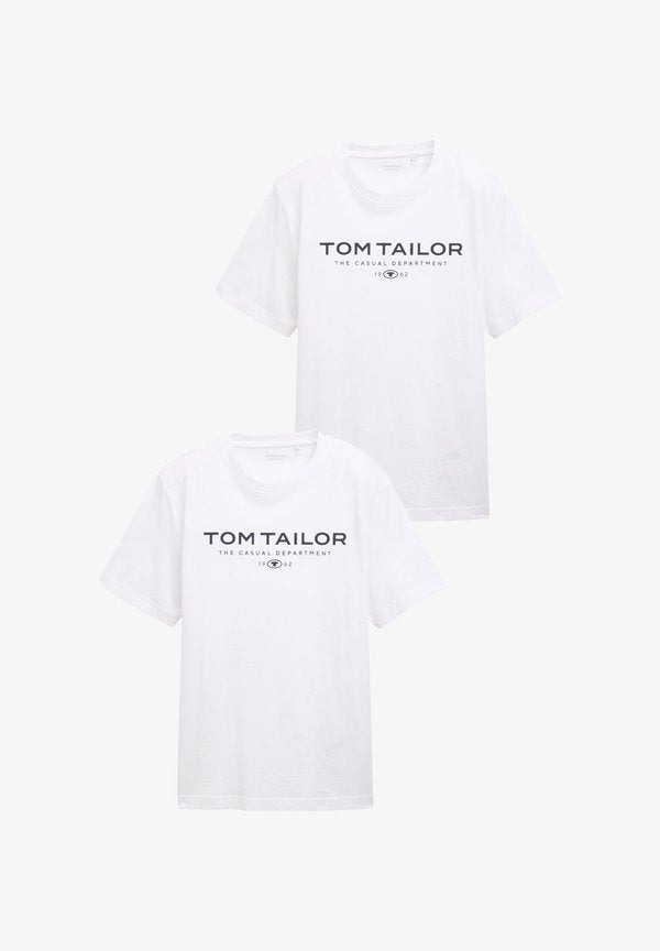 TOM TAILOR 2ER-PACK - Print T-shirt - weiß