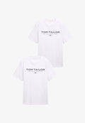 TOM TAILOR 2ER-PACK - Print T-shirt - weiß