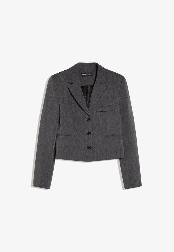 Bershka CROPPED - Blazer - grey