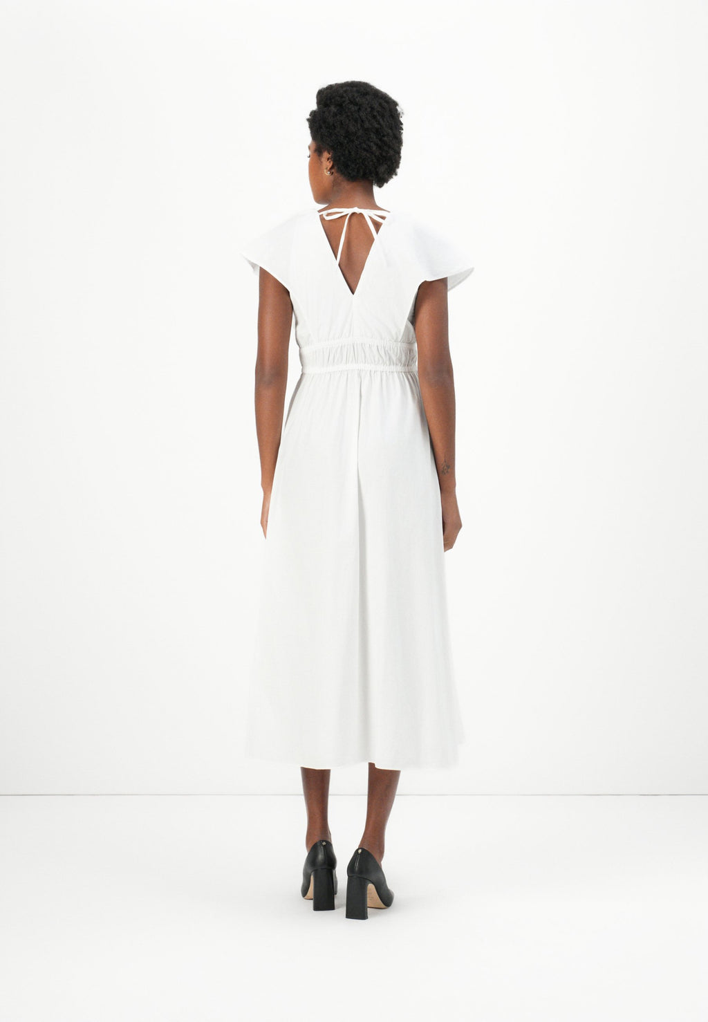 FRILLED SLEEVE MIDI DRESS Media 4