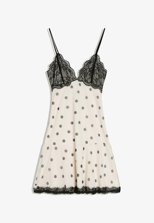 Bershka PRINTED MIDI WITH STRAPS  - Day dress - beige