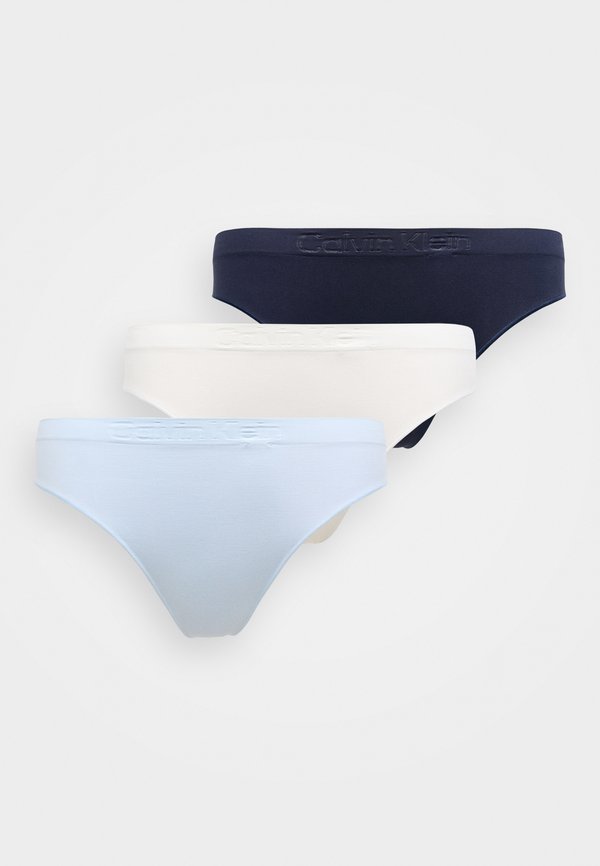 Calvin Klein Underwear THONG BONDED FLEX SEAMLESS 3 PACK - Thong - shoreline/breezy blue/silver-coloured haze