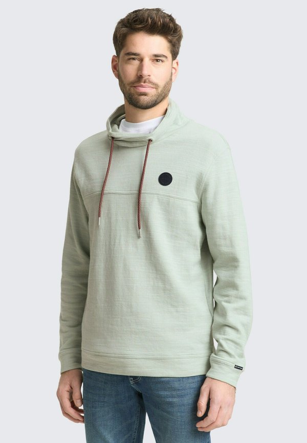 TOM TAILOR SNOOD MIT LOGO-BADGE - Long sleeved top - soft greyish green