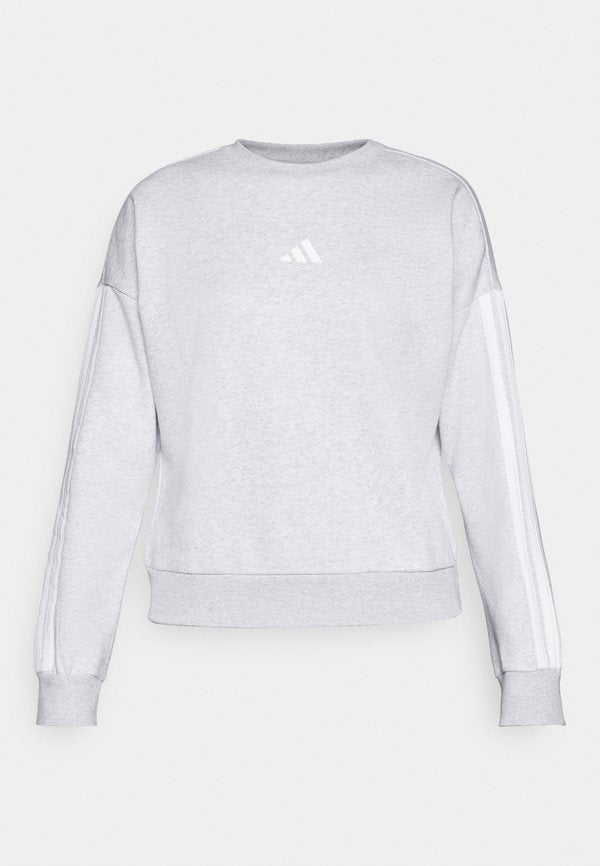 adidas Sportswear ESSENTIALS 3 STRIPES - Sweatshirt - light grey heather/white