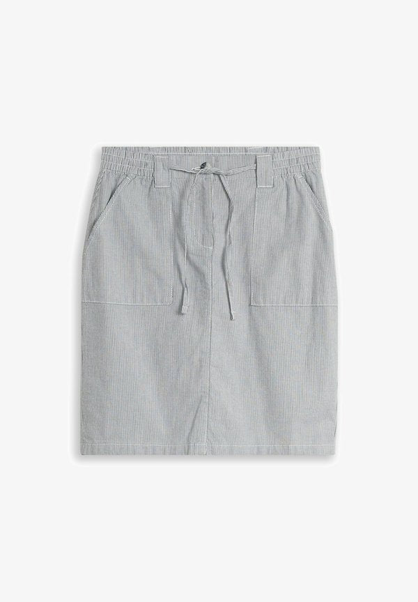 TOM TAILOR TOM TAILOR RÖCKE CHINO-ROCK MIT KORDELZUG - Pencil skirt - delicate navy white stripe
