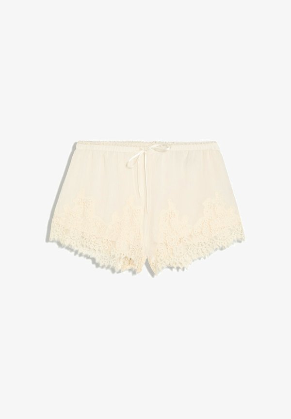 Bershka SHORTS WITH LACE - SHORTS - Shorts - beige