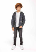 MINOTI DENIM LONG SLEEVE WITH DETACHABLE HOOD