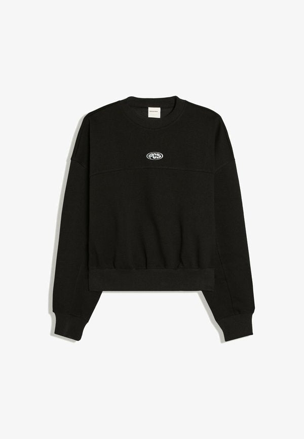 Bershka CREW NECK - JERSEY - Sweatshirt - black