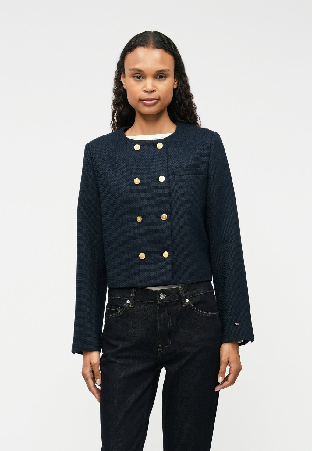 TEXTURED WOOL BLEND DOUBLE BREASTED JACKET Media 3