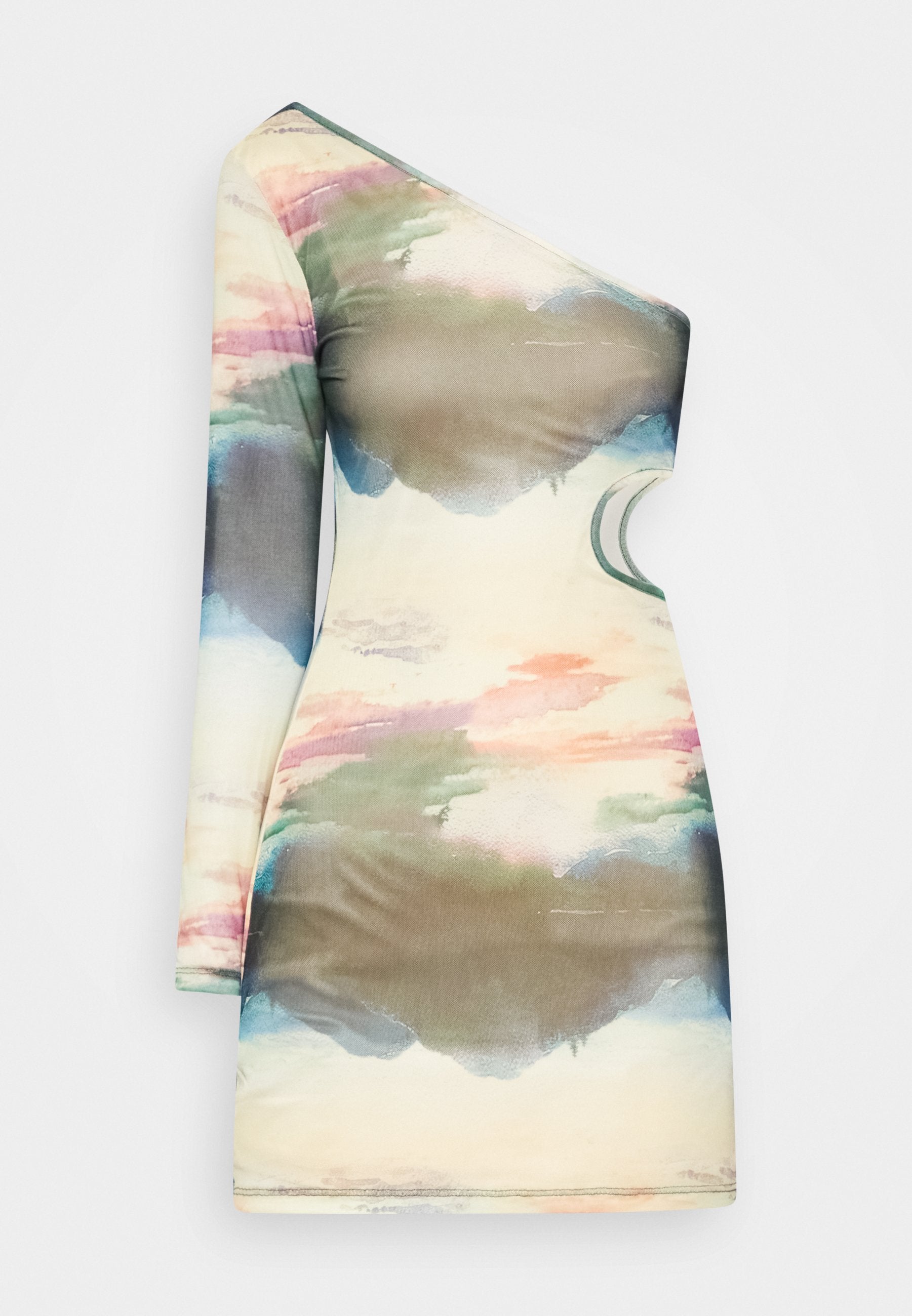 Neon & Nylon LANDSCAPE ONESHOULDER CUTOUT DRESS