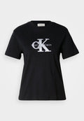 Calvin Klein Jeans CLASSIC MONOLOGO METALLIC - Print T-shirt - black
