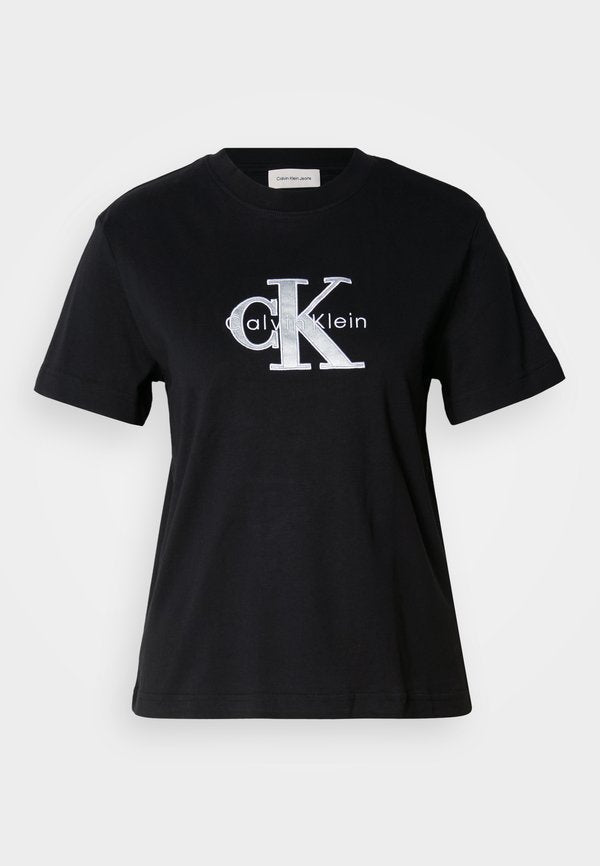 Calvin Klein Jeans CLASSIC MONOLOGO METALLIC - Print T-shirt - black