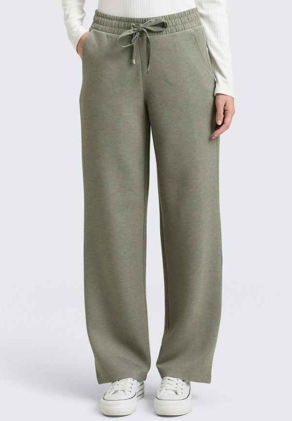 TOM TAILOR STRAIGHT - Tracksuit bottoms - cloudy green melange