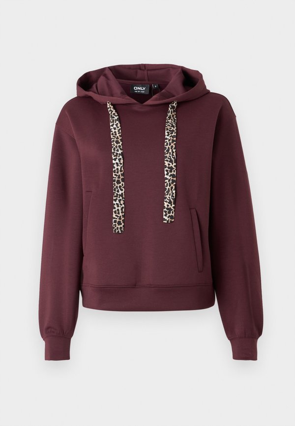 ONLY ONLALINA LIFE LEO DETAIL HOOD - Hoodie - decadent chocolate