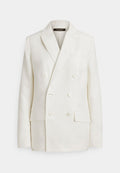 Lauren Ralph Lauren DOUBLE-BREASTED LINEN-BLEND TWILL BLAZER