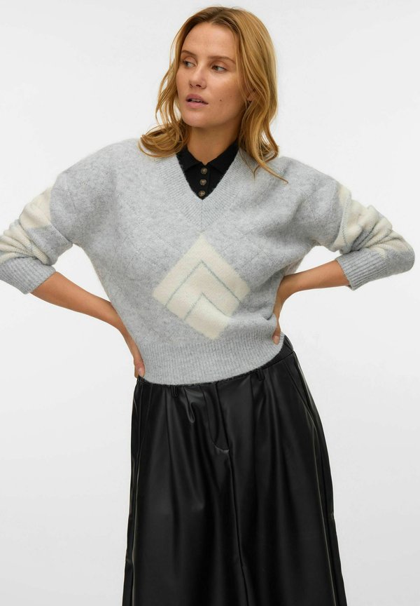 Vero Moda Knitted VMDAE Knitted - Jumper - light grey melange