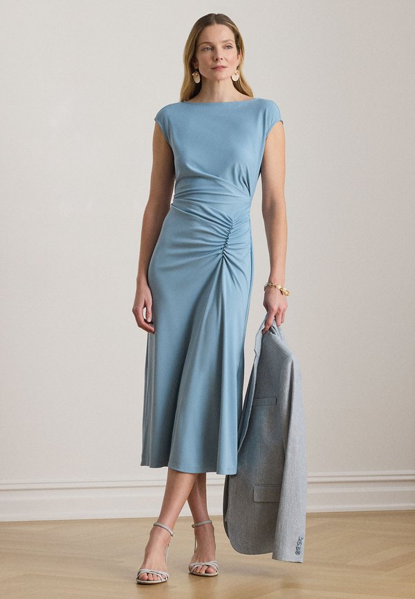 Lauren Ralph Lauren PLEATED JERSEY CAP-SLEEVE DRESS