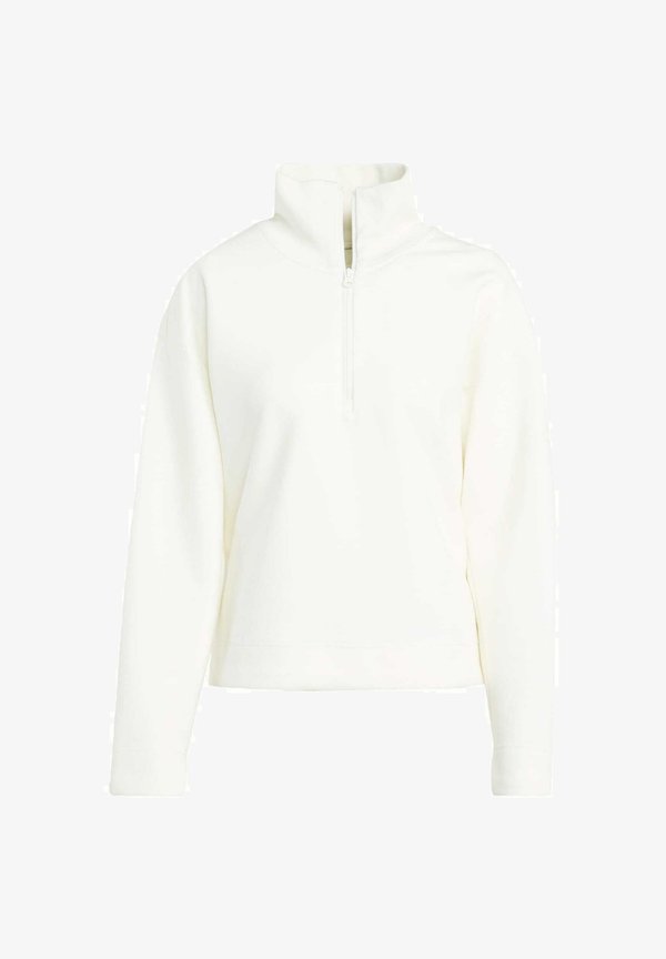 adidas Sportswear SOFT LUX QUARTER ZIP - Sweatshirt - off white