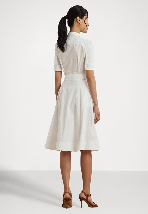 Lauren Ralph Lauren BELTED COTTON-BLEND SHIRTDRESS