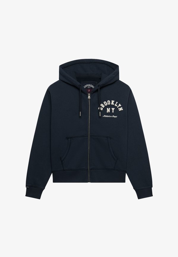 Superdry & Co SUPERDRY ATHLETIC ESSENTIAL RELAXED CROP ZIP HOODIE.. - Zip-up sweatshirt - eclipse navy