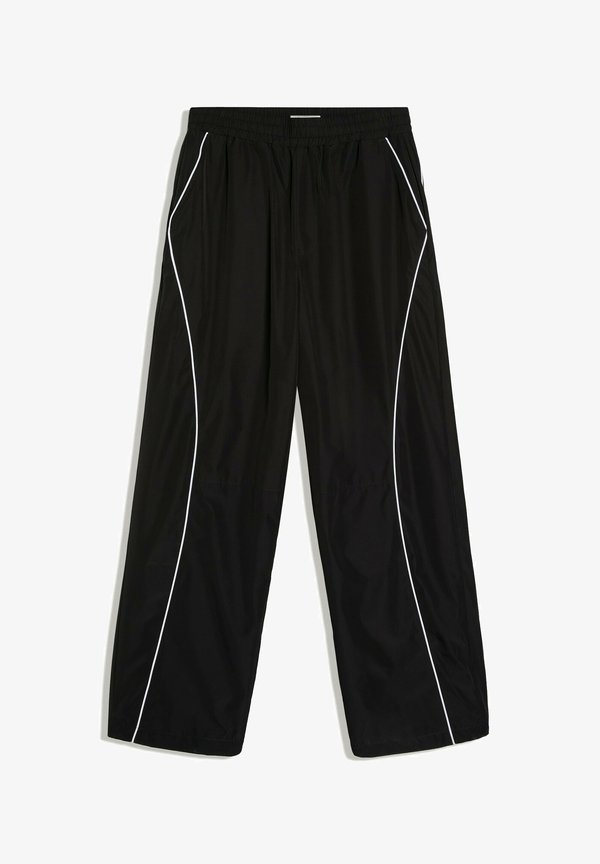 Bershka TECHNIC PIPINGS - TROUSERS - Trousers - black