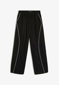 Bershka TECHNIC PIPINGS - TROUSERS - Trousers - black