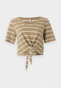 ONLY ONLSUMMER V NECK KNOT  - Print T-shirt - olive