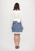 Ksenia Schnaider BOXER SKIRT WITH BRODERIE ANGLAISE DETAIL