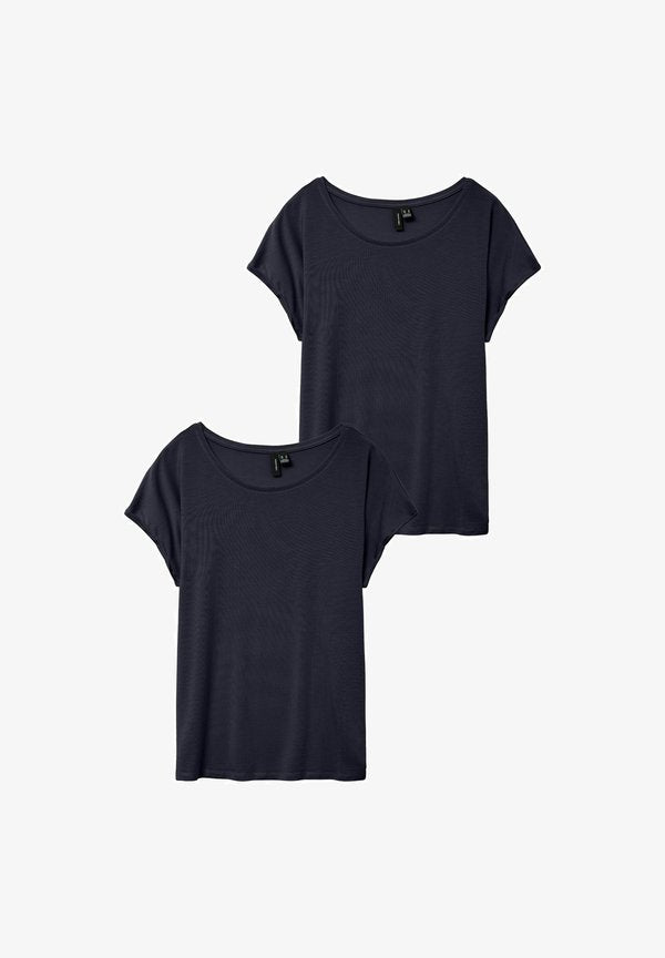 Vero Moda STRETCH AVA - Basic T-shirt - navy
