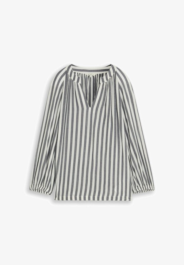 TOM TAILOR TUNIKA BLUSE MIT STREIFEN - Blouse - navy stripe