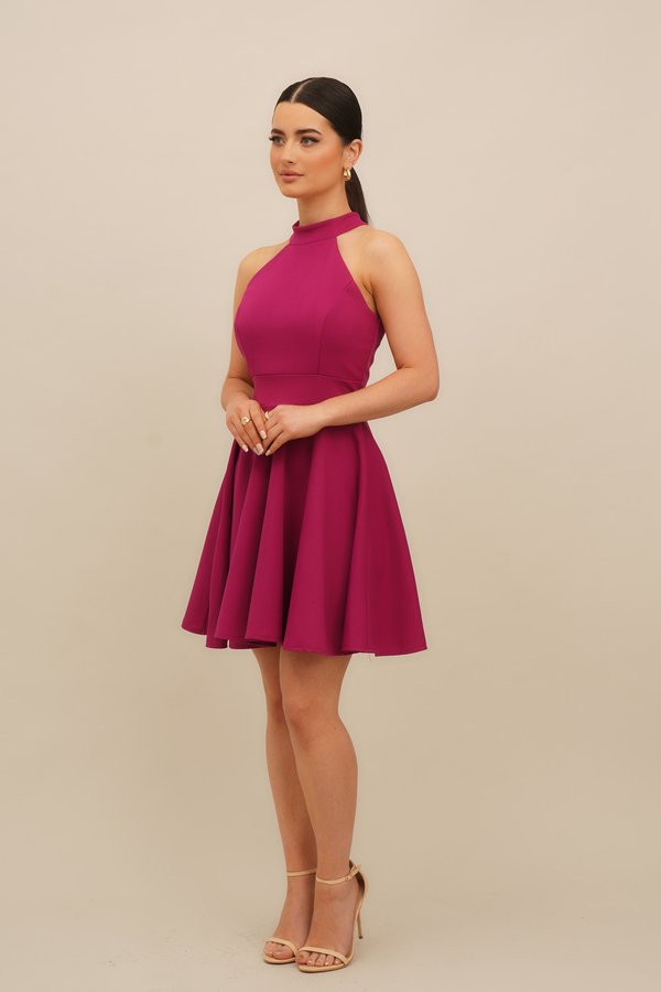 WAL G PETITE RUBY HALTER NECK SKATER