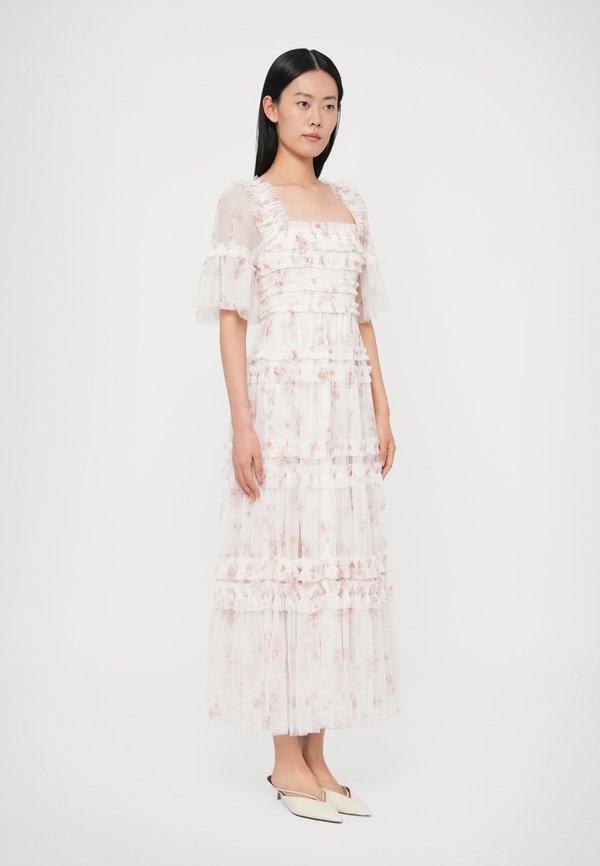 Needle & Thread EXCLUSIVE MAGNOLIA DITSY PEACHES SMOCKED GOWN