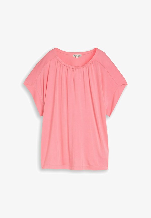 TOM TAILOR TOM TAILOR T-SHIRT T-SHIRT MIT RAFFUNGEN - Basic T-shirt - soft fuchsia pink