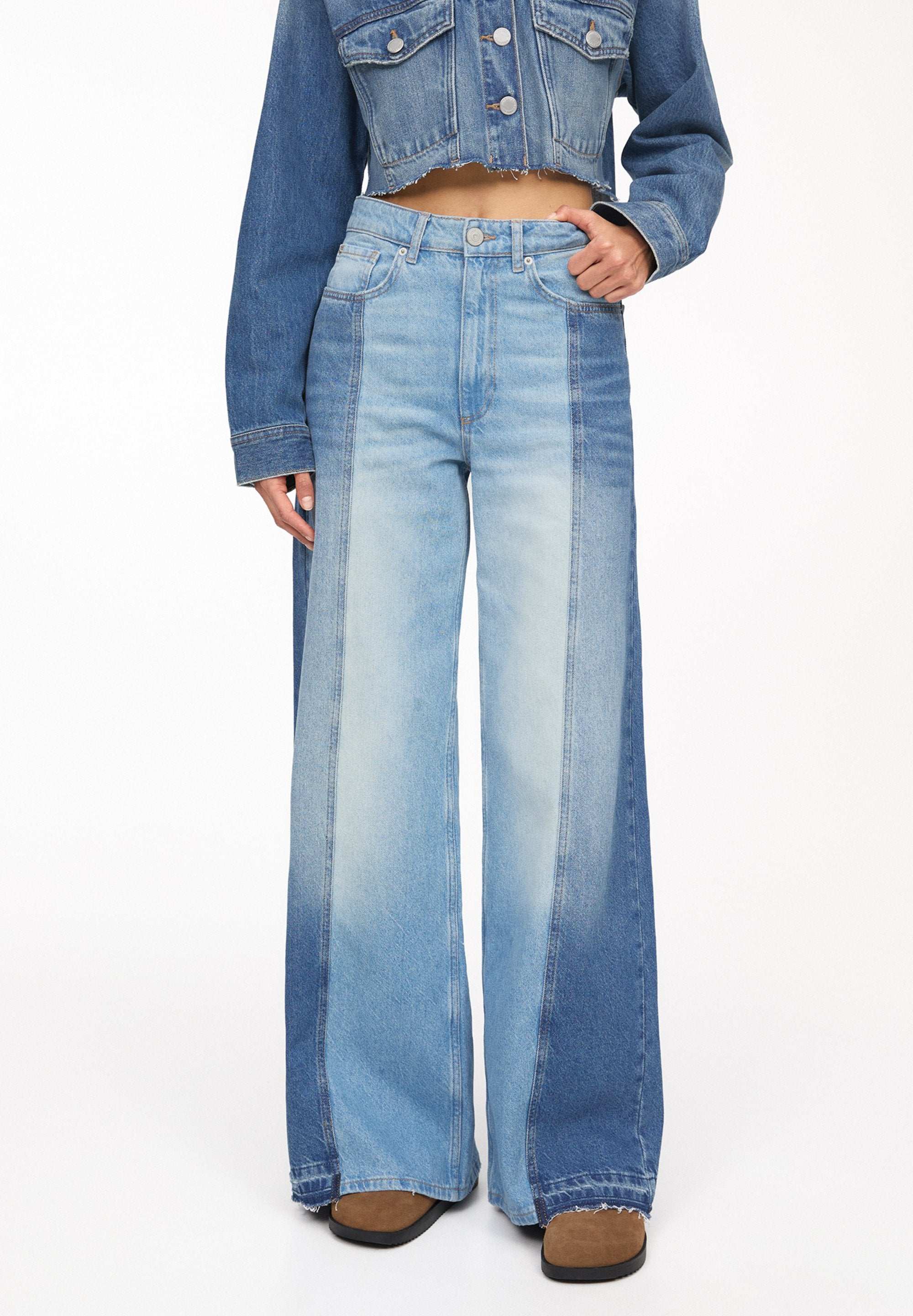 PULL&BEAR WIDE-LEG PATCHWORK