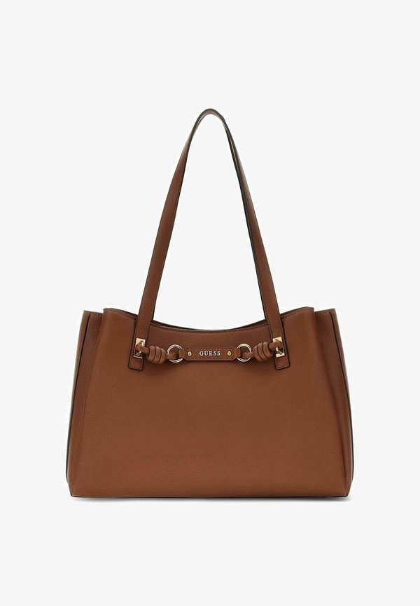 Guess CAMELIA 3 COMPARTMENT TOTE - Handbag - cognac