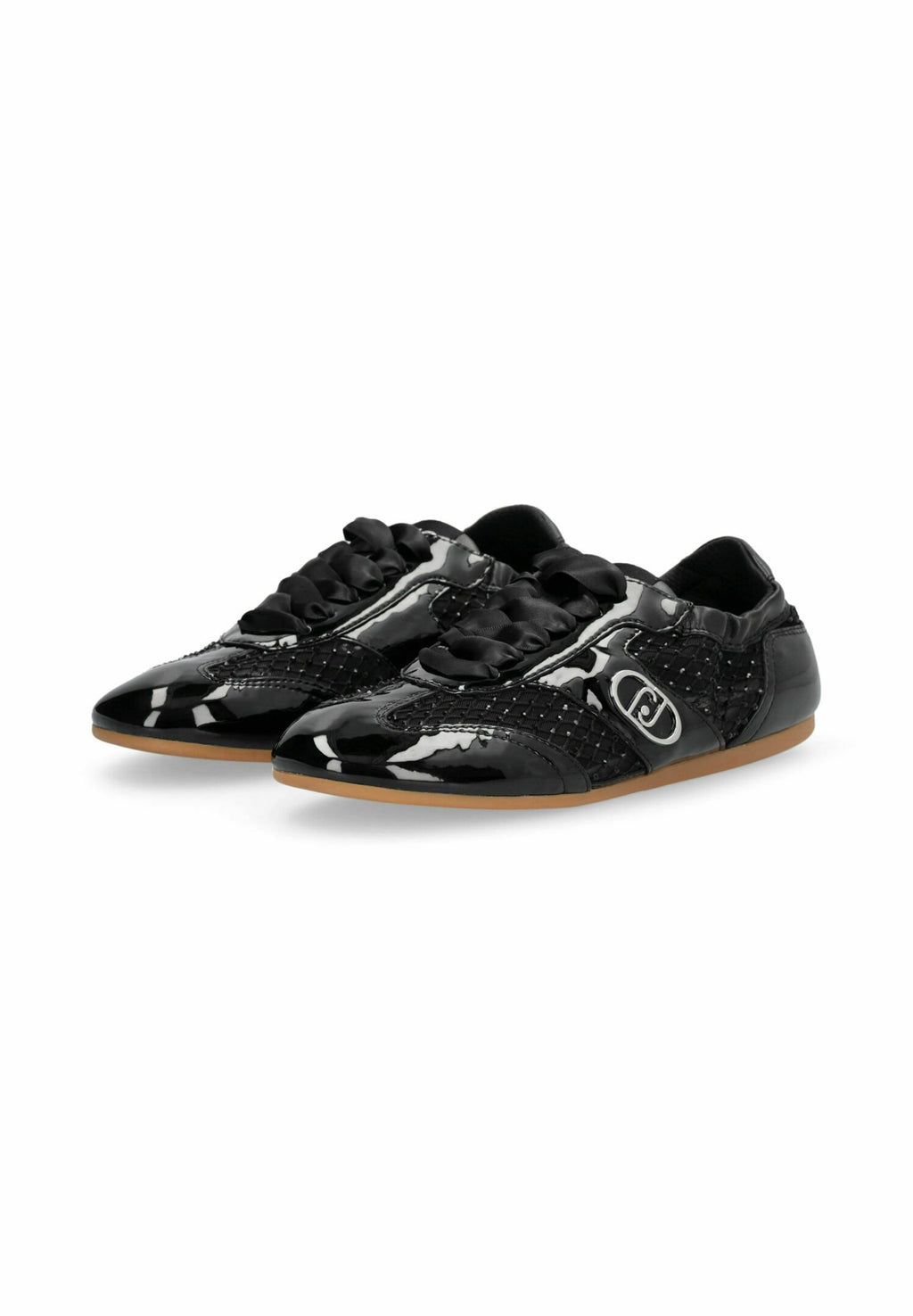 LIU JO GLOSSY LIGHT SNEAKERS WITH RHINESTONES