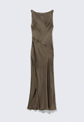 Weekday SATIN BOAT NECK MAXI DRESS