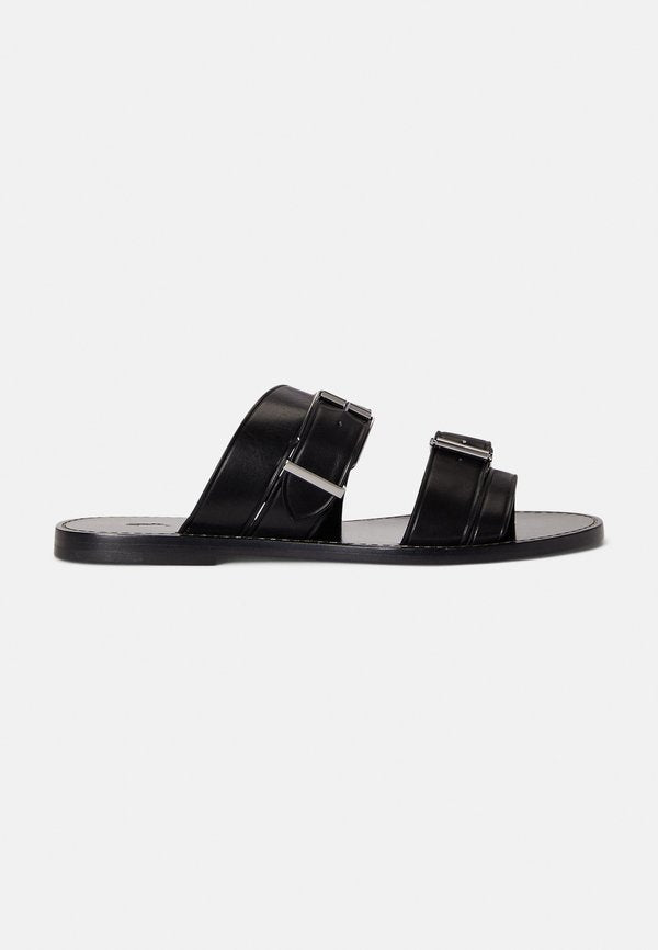 Polo Ralph Lauren BUCKLE-DETAIL LEATHER SLIDE SANDAL