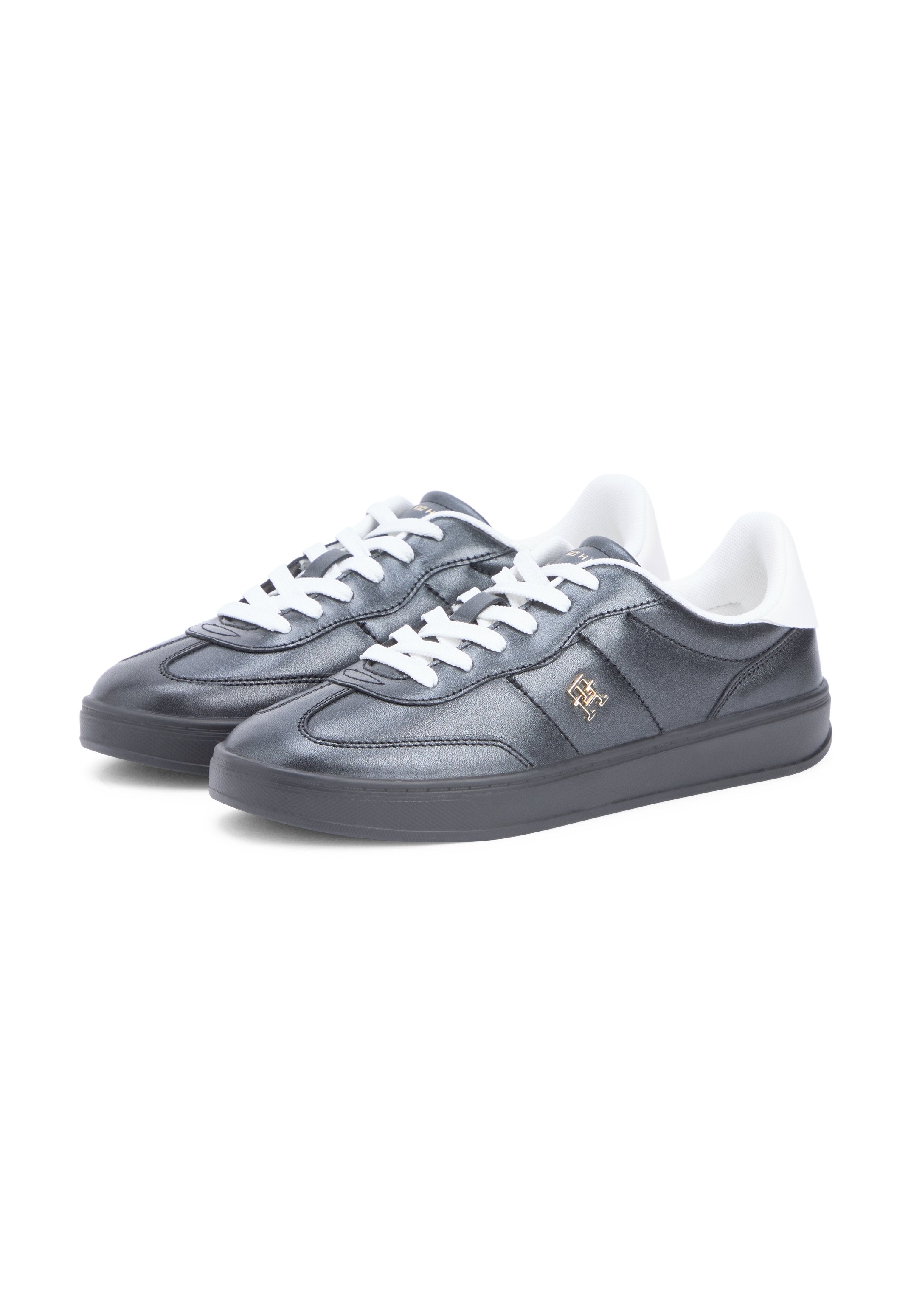 TH MONOGRAM METALLIC TRAINERS WITH LEATHER Media 2