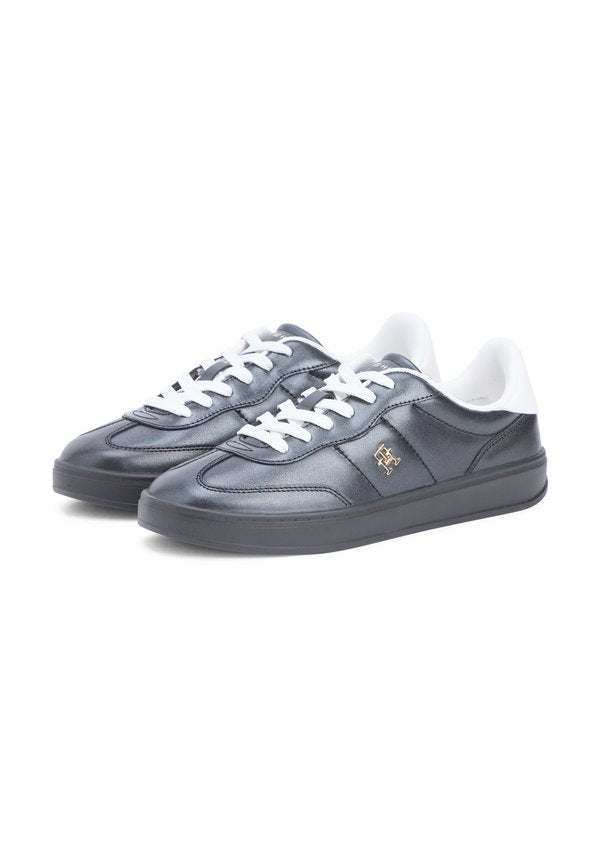 Tommy Hilfiger TH MONOGRAM METALLIC TRAINERS WITH LEATHER